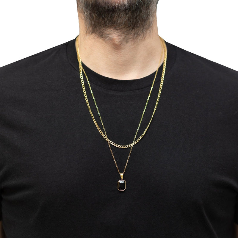 Crystal Double Chain 77 (Gold-Black)